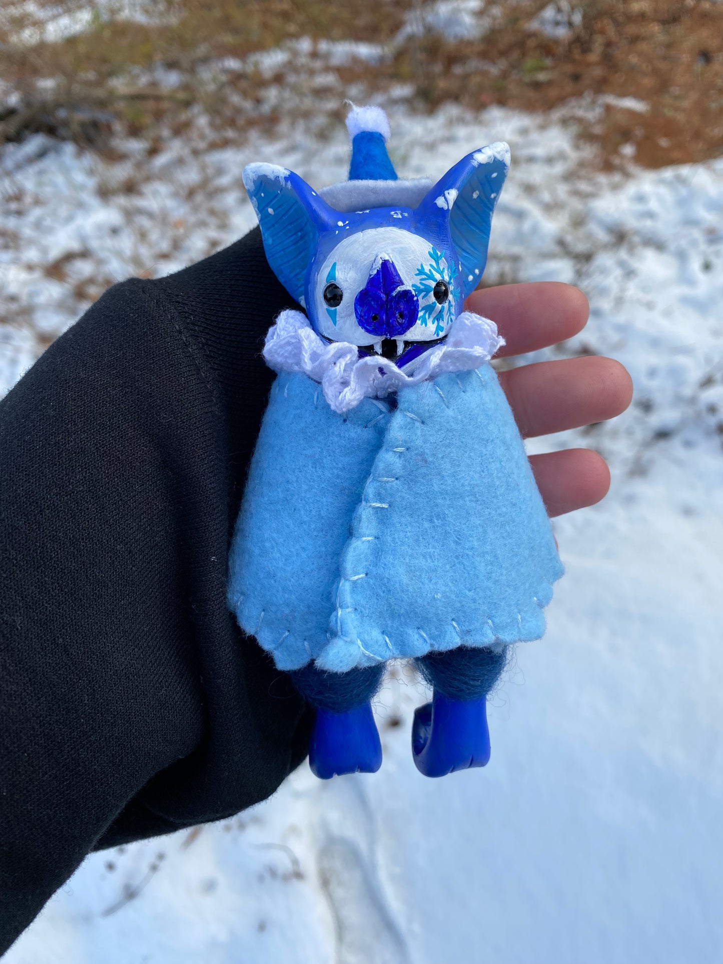 LARGE HANGING BAT (winter wonderland)