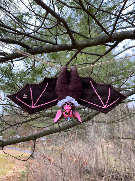 LARGE HANGING BAT (chocolate sprinkle)