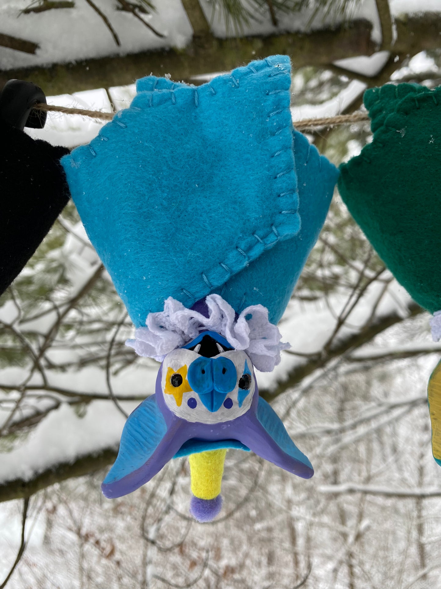 LARGE HANGING BAT (purple/blue)
