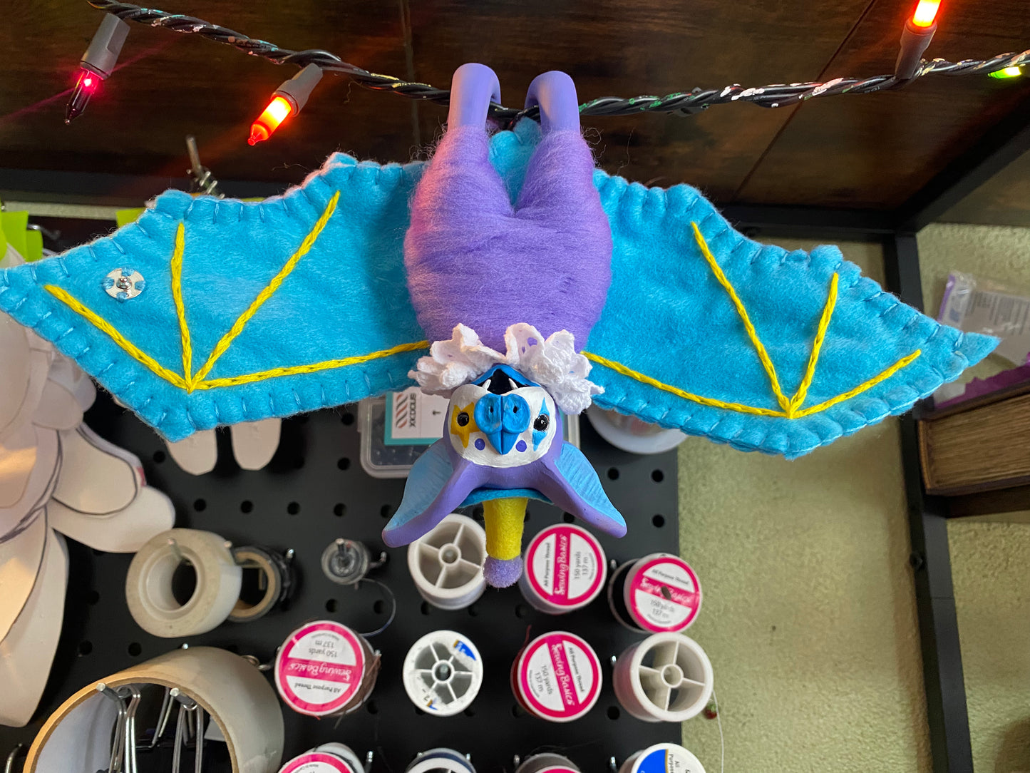 LARGE HANGING BAT (purple/blue)