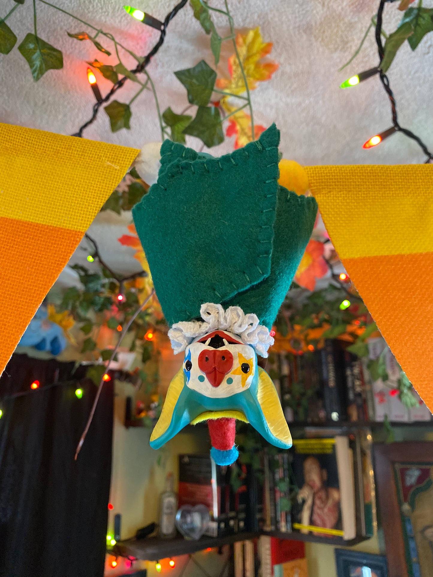 LARGE HANGING BAT (green)