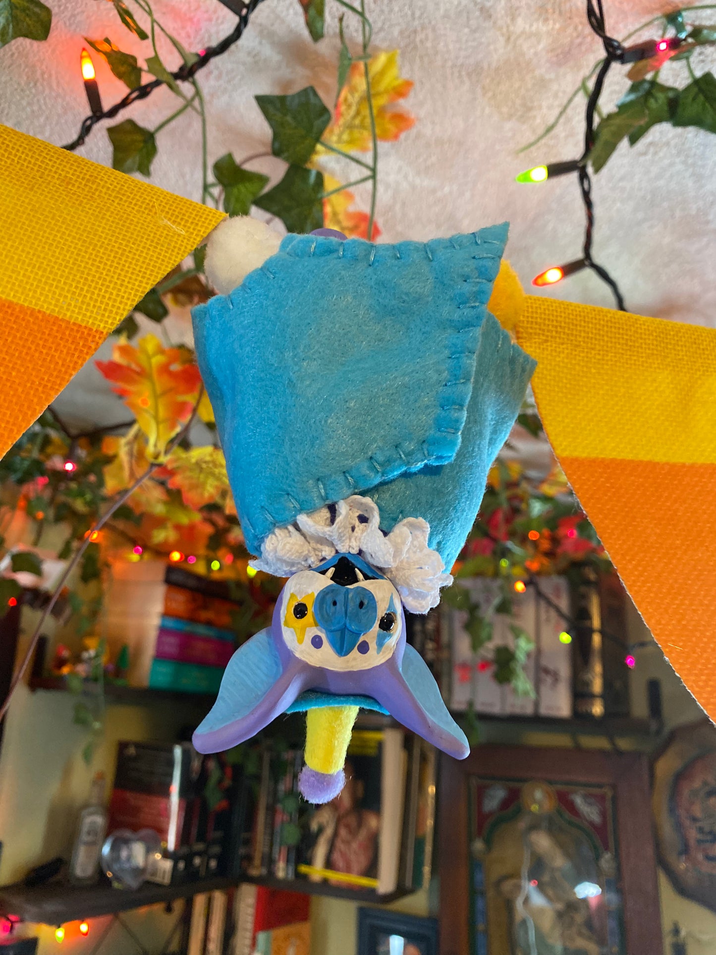 LARGE HANGING BAT (purple/blue)