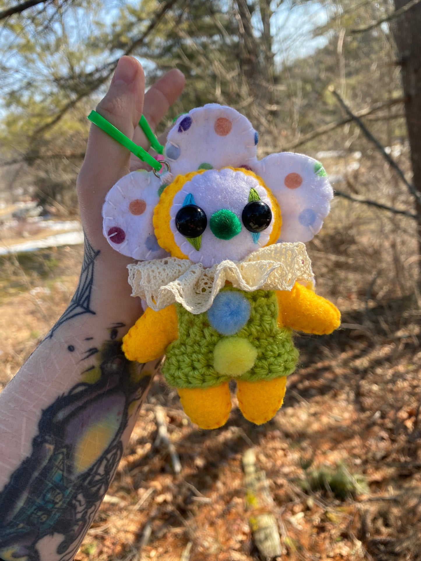 FLOWER BAG CLIP (polka dot)