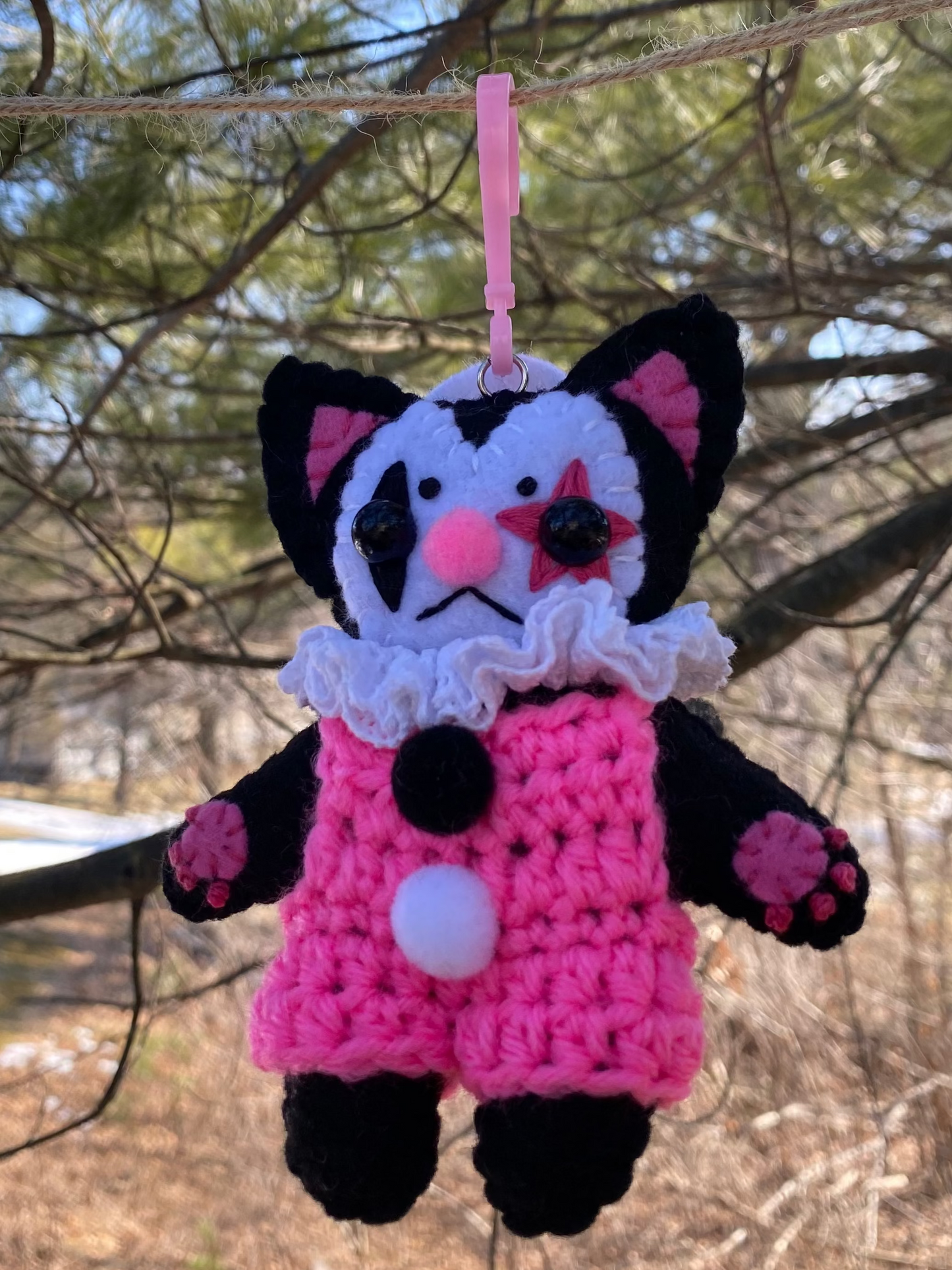 KITTY BAG CLIP (black/pink)