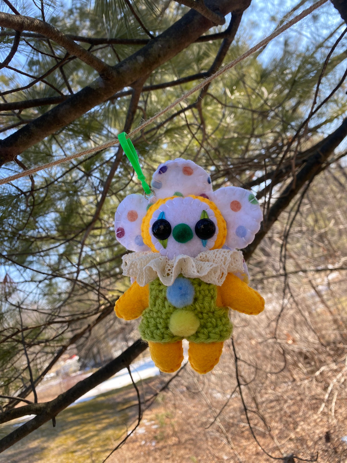 FLOWER BAG CLIP (polka dot)